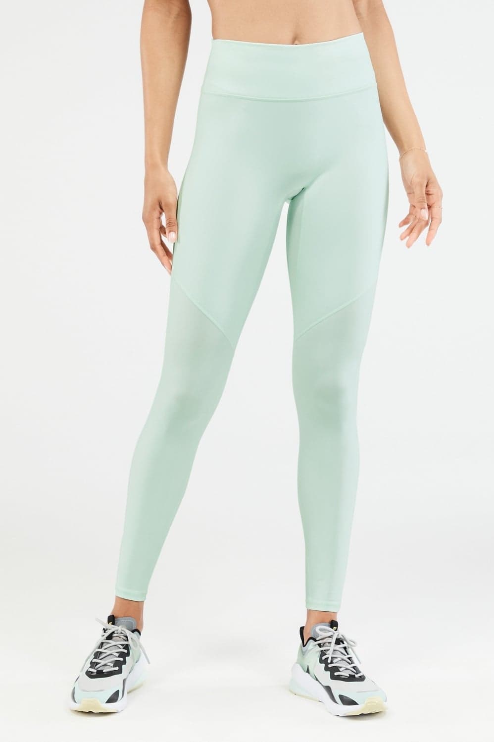 Fabletics Anywhere Motion365 High-Waisted Leggings Ice Cube/Hazy Iris Logo — Pale teal green trouser — image 1 of 4