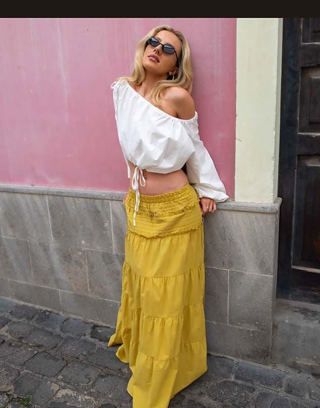 ASOS Daisy Street x Emma Jean boho ruffle drop waist midaxi tiered skirt in chartreuse — Muted chartreuse yellow skirt