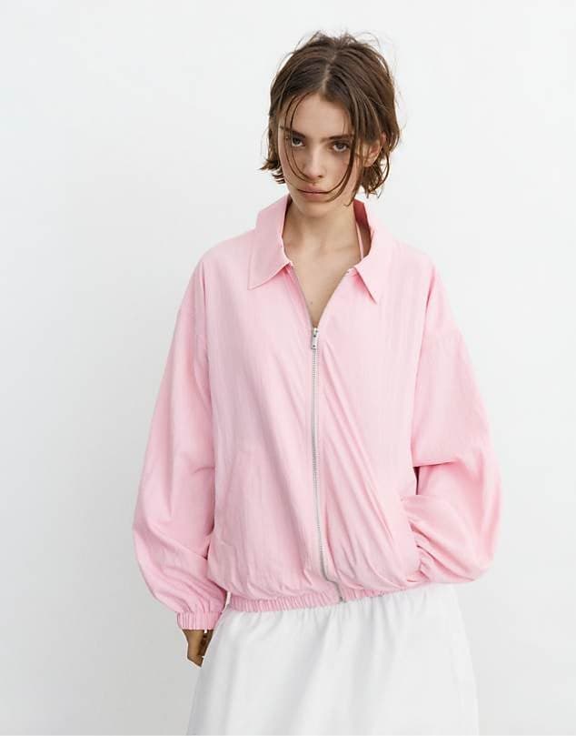 ASOS Pull&Bear Fluid tailored jacket in rose pink — Light pink jacket
