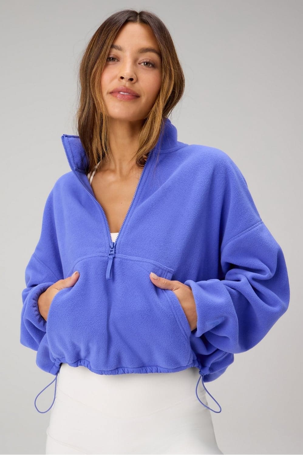 Fabletics No Chill Fleece Half-Zip — Vivid periwinkle blue knitwear — image 1 of 5