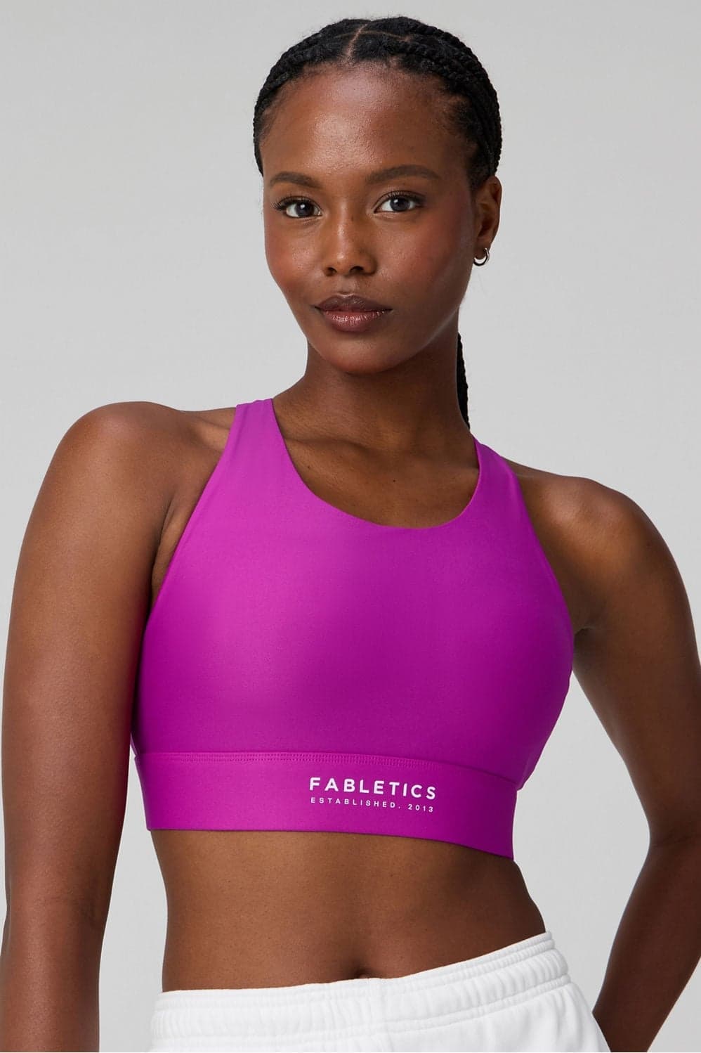 Fabletics No-Bounce High Impact Sports Bra — Vivid purple pink top — image 1 of 3