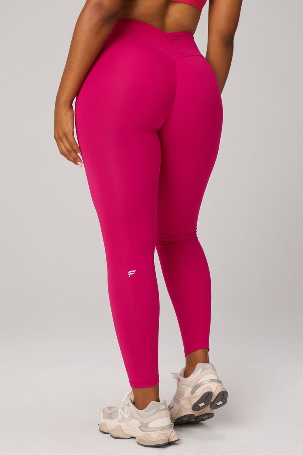Fabletics Booty Scrunch PureLuxe V-Back Leggings — Vivid fuchsia pink trouser — image 1 of 4