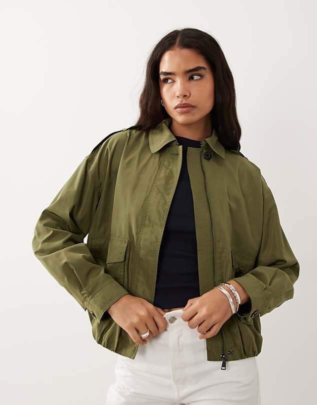 ASOS Lauren by Ralph Lauren casual jacket in khaki — Muted olive green jacket