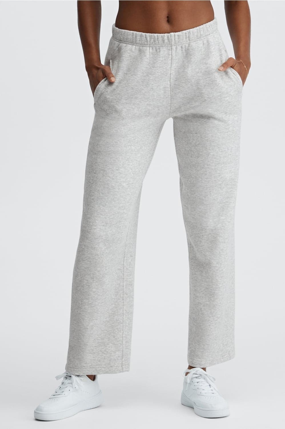 Fabletics Go-To Wide Leg SweatPants — Light heather grey trouser — image 1 of 4