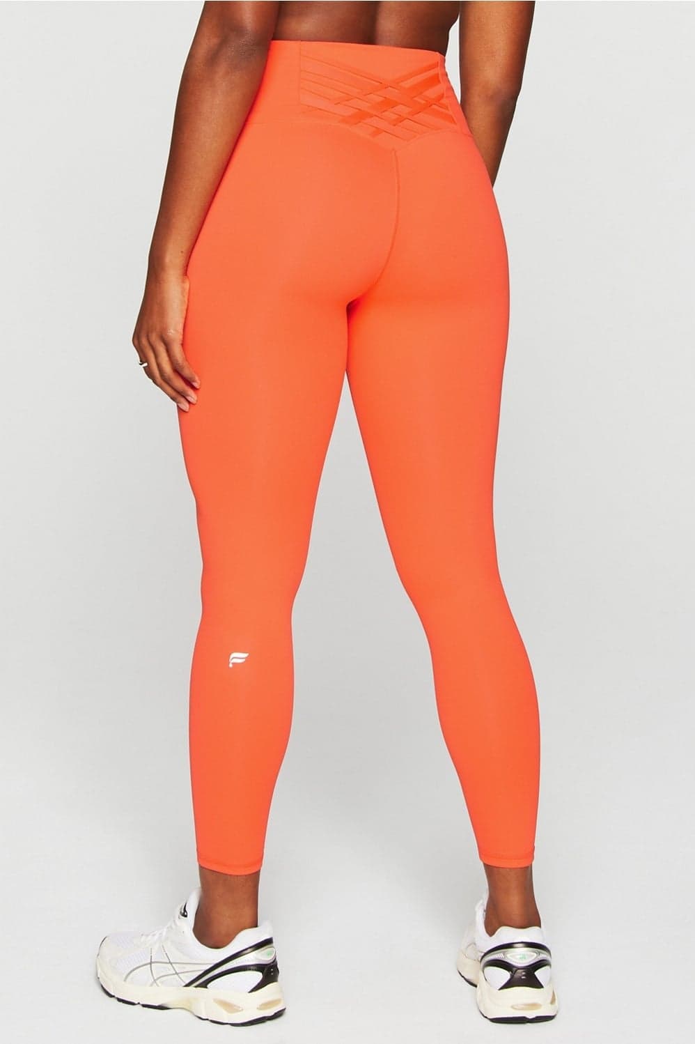 Fabletics Boost PowerHold High-Waisted 7/8 Leggings — Bright coral orange trouser — image 1 of 6