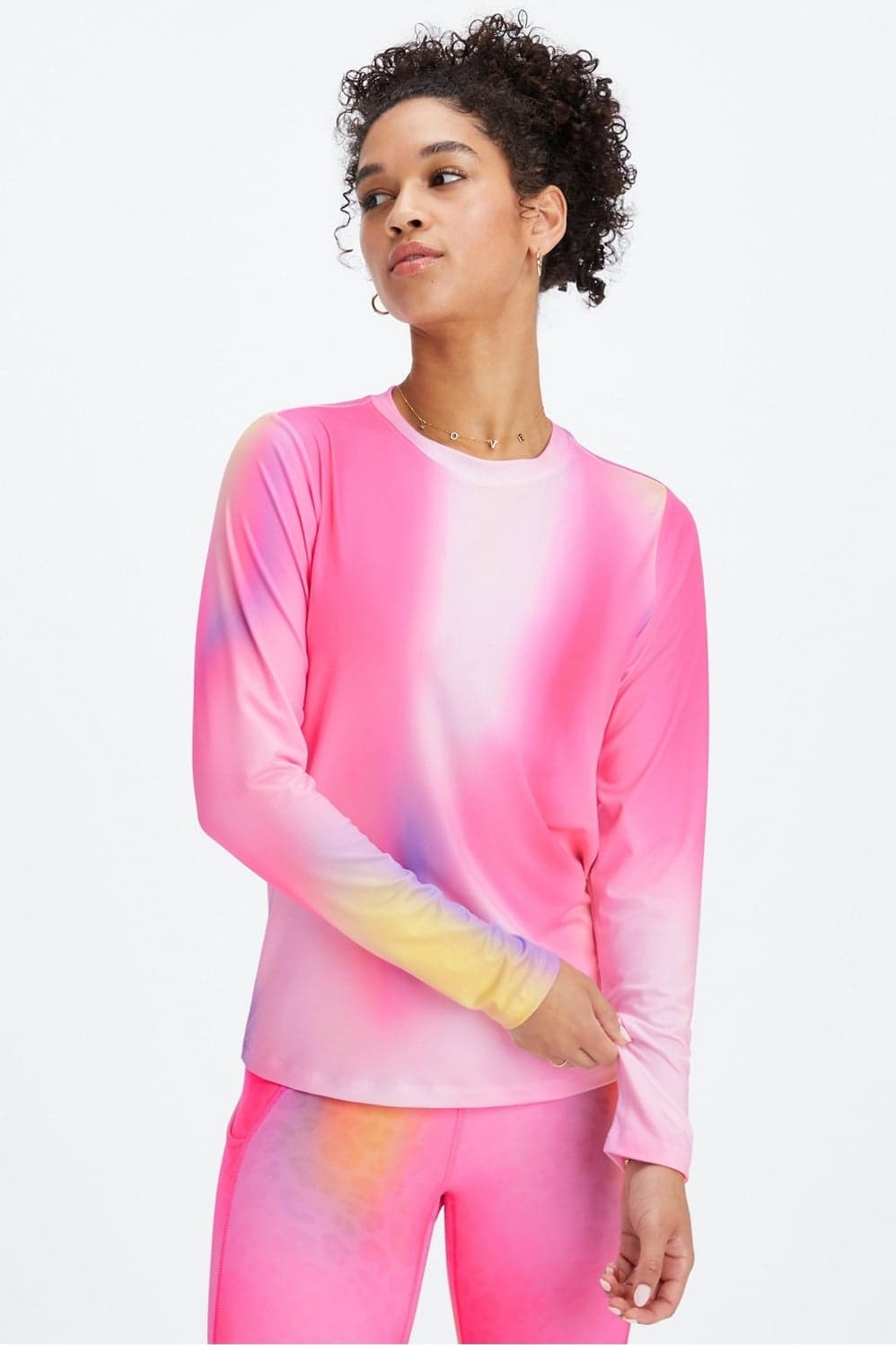 Fabletics Dry-Flex Long-Sleeve Tee — Vivid pink top — image 1 of 3