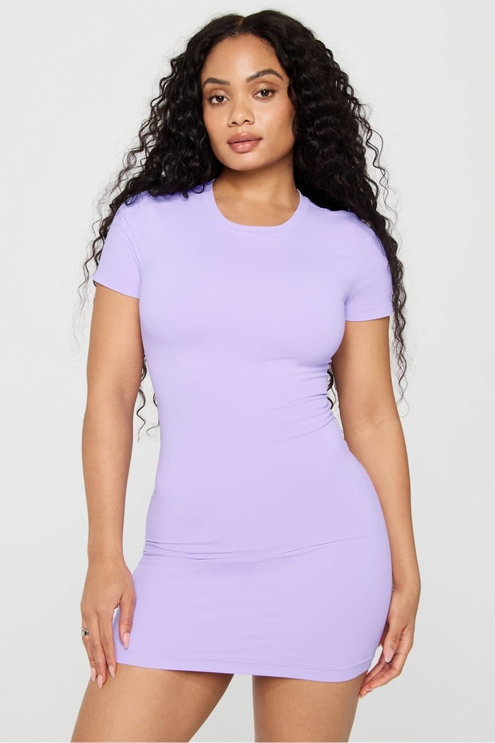 Fabletics Seamless Short-Sleeve Dress — Light lavender purple dress — image 1 of 4